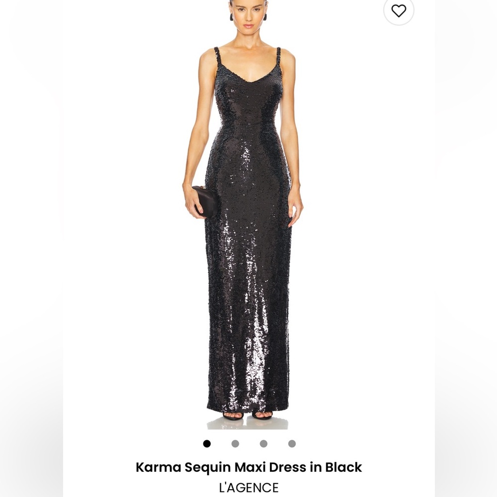 L'AGENCE Black Sequin Gown size 2